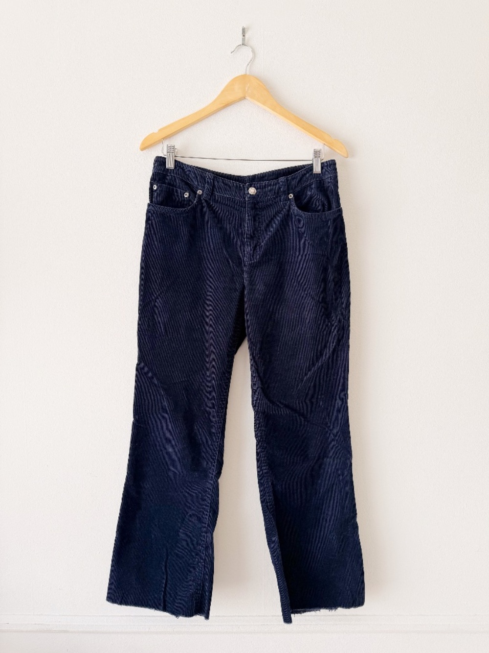 vintage navy blue corduroy kick flare pants